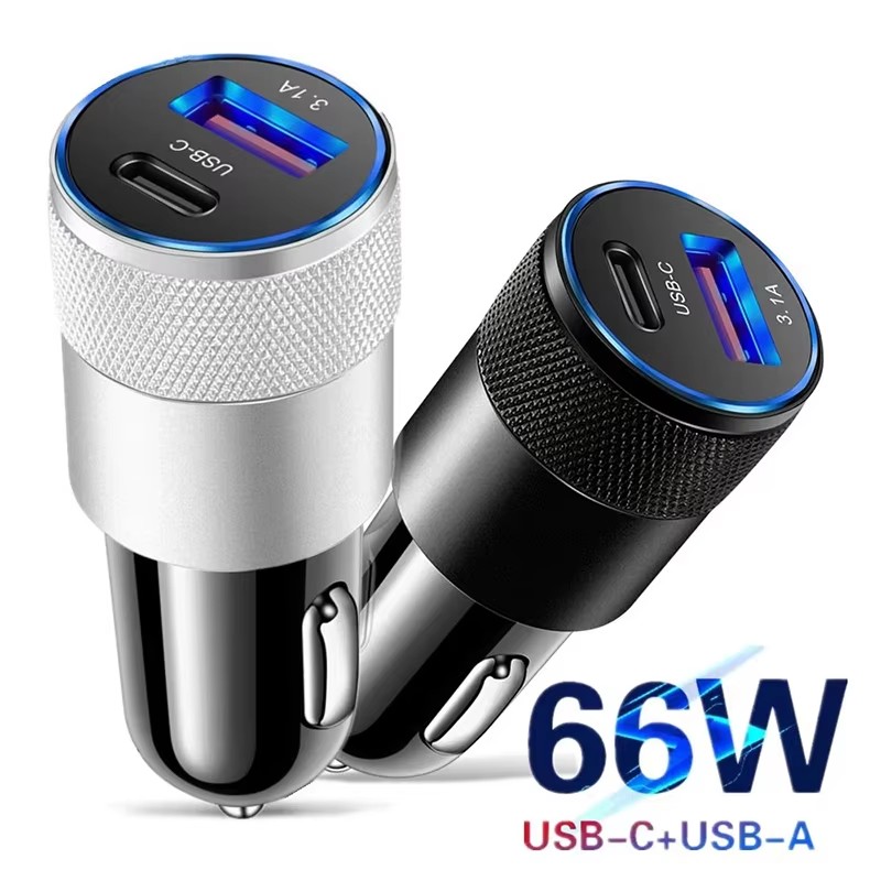 Usb C Cable - Chargeur de voiture USB 66W, adaptateur
